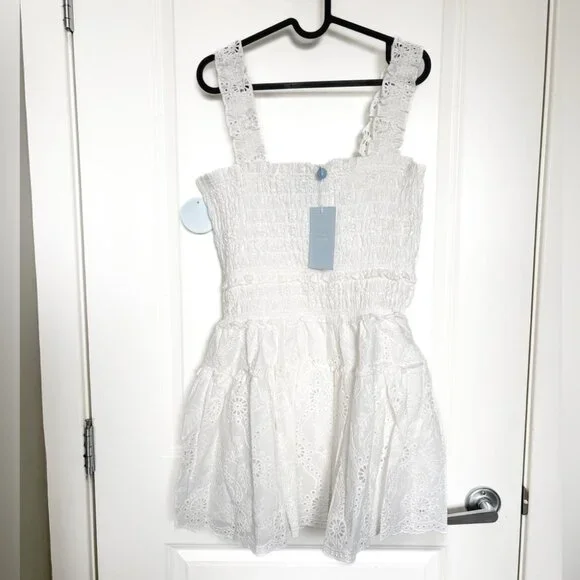 NEW NWT Hill House Azalea Mini Nap Dress White Eyelet XL - Picture 5 of 8